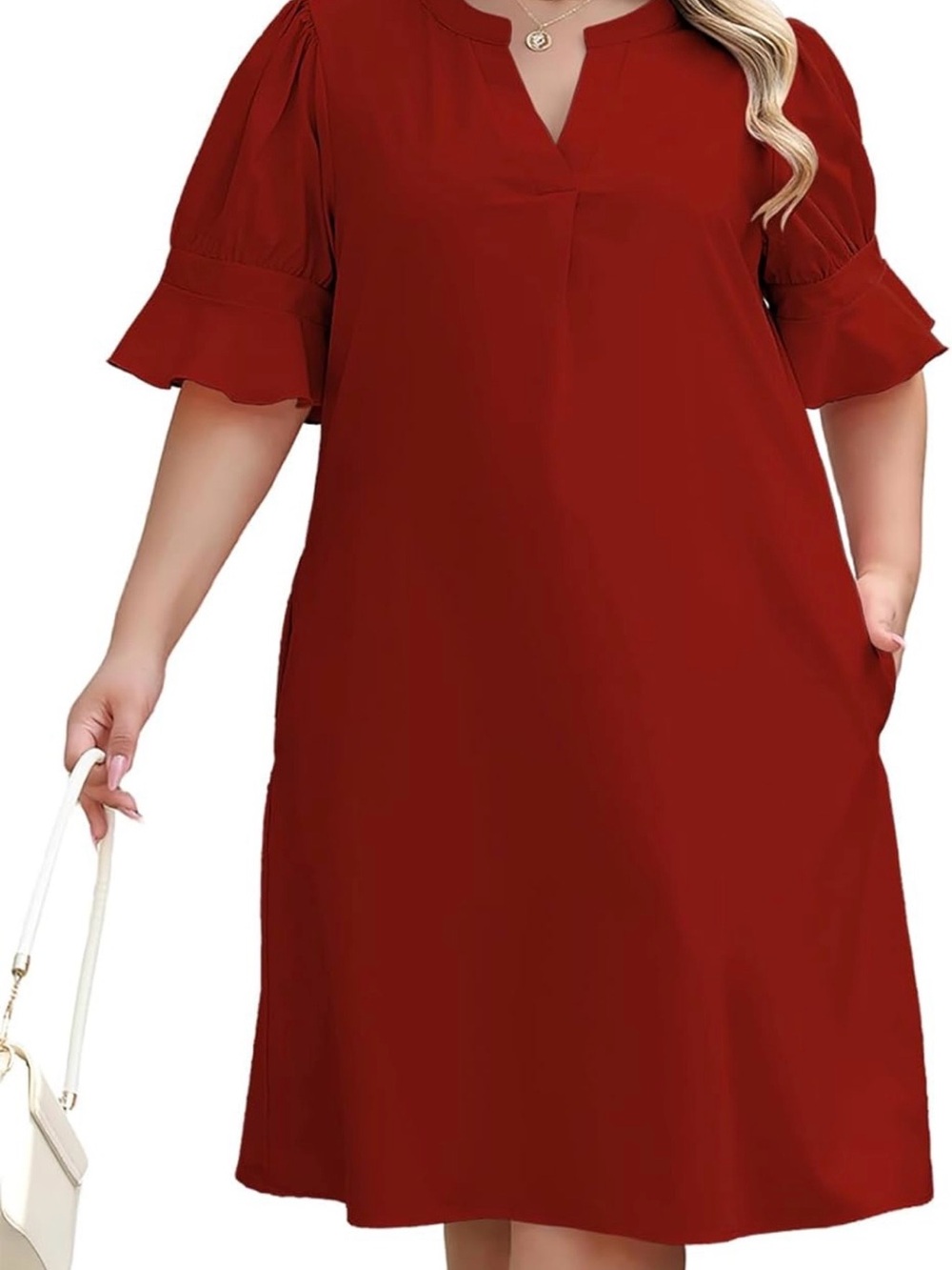 Celkuser Plus Size Red Dress